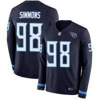 Nike Tennessee Titans #98 Jeffery Simmons Navy Blue Team Color Youth Stitched NFL Limited Therma Long Sleeve Jersey