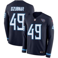 Nike Tennessee Titans #49 Nick Dzubnar Navy Blue Team Color Youth Stitched NFL Limited Therma Long Sleeve Jersey