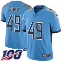 Nike Tennessee Titans #49 Nick Dzubnar Light Blue Alternate Youth Stitched NFL 100th Season Vapor Untouchable Limited Jersey