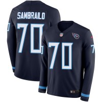 Nike Tennessee Titans #70 Ty Sambrailo Navy Blue Team Color Youth Stitched NFL Limited Therma Long Sleeve Jersey
