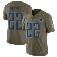 Nike Tennessee Titans #22 Derrick Henry Olive Youth Stitched NFL Limited 2017 Salute to Service Jersey