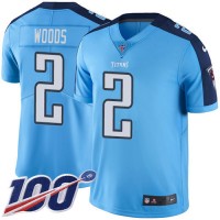 Nike Tennessee Titans #2 Robert Woods Light Blue Youth Stitched NFL Limited Rush 100th Season Jersey