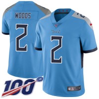 Nike Tennessee Titans #2 Robert Woods Light Blue Alternate Youth Stitched NFL 100th Season Vapor Limited Jersey