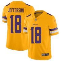 Nike Minnesota Vikings #18 Justin Jefferson Gold Youth Stitched NFL Limited Inverted Legend Jersey