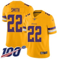 Nike Minnesota Vikings #22 Harrison Smith Gold Youth Stitched NFL Limited Inverted Legend 100th Season Jersey