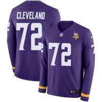 Nike Minnesota Vikings #72 Ezra Cleveland Purple Team Color Youth Stitched NFL Limited Therma Long Sleeve Jersey