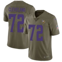 Nike Minnesota Vikings #72 Ezra Cleveland Olive Youth Stitched NFL Limited 2017 Salute To Service Jersey