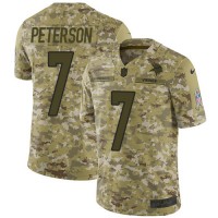 Nike Minnesota Vikings #7 Patrick Peterson Camo Youth Stitched NFL Limited 2018 Salute To Service Jersey