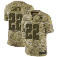 Nike Minnesota Vikings #22 Harrison Smith Camo Youth Stitched NFL Limited 2018 Salute to Service Jersey