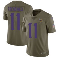 Nike Minnesota Vikings #11 Laquon Treadwell Olive Youth Stitched NFL Limited 2017 Salute to Service Jersey