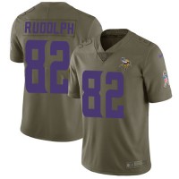 Nike Minnesota Vikings #82 Kyle Rudolph Olive Youth Stitched NFL Limited 2017 Salute to Service Jersey