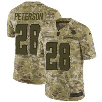Nike Minnesota Vikings #28 Adrian Peterson Camo Youth Stitched NFL Limited 2018 Salute to Service Jersey