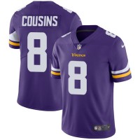 Nike Minnesota Vikings #8 Kirk Cousins Purple Team Color Youth Stitched NFL Vapor Untouchable Limited Jersey