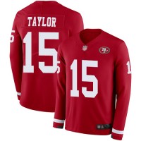 Nike San Francisco 49ers #15 Trent Taylor Red Team Color Men's Stitched NFL Limited Therma Long Sleeve Jersey