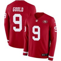 Nike San Francisco 49ers #9 Robbie Gould Red Team Color Men's Stitched NFL Limited Therma Long Sleeve Jersey