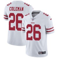 Nike San Francisco 49ers #26 Tevin Coleman White Men's Stitched NFL Vapor Untouchable Limited Jersey