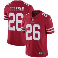 Nike San Francisco 49ers #26 Tevin Coleman Red Team Color Men's Stitched NFL Vapor Untouchable Limited Jersey