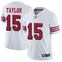 Nike San Francisco 49ers #15 Trent Taylor White Rush Men's Stitched NFL Vapor Untouchable Limited Jersey