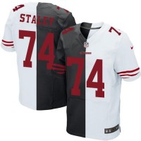 Nike San Francisco 49ers #74 Joe Staley Black/White Men's Stitched NFL Elite Split Jersey