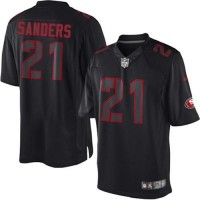 Nike San Francisco 49ers #21 Deion Sanders Black Men's Stitched NFL Impact Limited Jersey