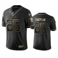 Nike San Francisco 49ers #25 Richard Sherman Black Golden Limited Edition Stitched NFL Jersey