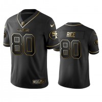 Nike San Francisco 49ers #80 Jerry Rice Black Golden Limited Edition Stitched NFL Jersey
