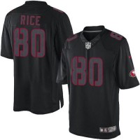 Nike San Francisco 49ers #80 Jerry Rice Black Men's Stitched NFL Impact Limited Jersey