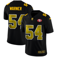 San Francisco San Francisco 49ers #54 Fred Warner Men's Black Nike Golden Sequin Vapor Limited NFL Jersey