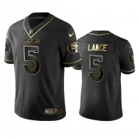 San Francisco San Francisco 49ers #5 Trey Lance Black Golden Limited Edition Stitched NFL Jersey