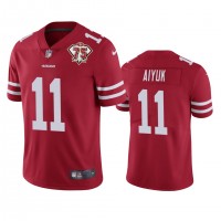 Nike San Francisco 49ers #11 Brandon Aiyuk Red Men's 75th Anniversary Stitched NFL Vapor Untouchable Limited Jersey