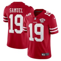 Nike San Francisco 49ers #19 Deebo Samuel Red Men's 75th Anniversary Stitched NFL Vapor Untouchable Limited Jersey
