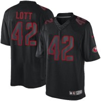 Nike San Francisco 49ers #42 Ronnie Lott Black Men's Stitched NFL Impact Limited Jersey