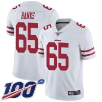 Nike San Francisco 49ers #65 Aaron Banks White Men's Stitched NFL 100th Season Vapor Limited Jersey