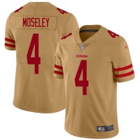 Nike San Francisco 49ers #4 Emmanuel Moseley Gold Men's Stitched NFL Limited Inverted Legend Jersey