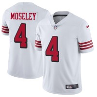 Nike San Francisco 49ers #4 Emmanuel Moseley White Rush Men's Stitched NFL Vapor Untouchable Limited Jersey