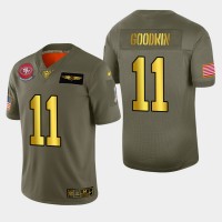 Nike San Francisco 49ers #11 Marquise Goodwin Men's Olive Gold 2019 Salute to Service NFL 100 Limited Jersey