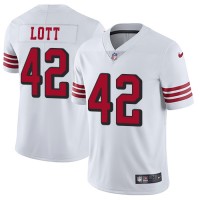 Nike San Francisco 49ers #42 Ronnie Lott White Rush Men's Stitched NFL Vapor Untouchable Limited Jersey