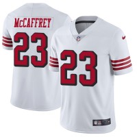 Nike San Francisco 49ers #23 Christian McCaffrey White Rush Men's Stitched NFL Vapor Untouchable Limited Jersey