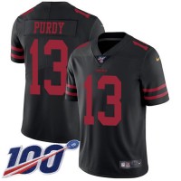 Nike San Francisco 49ers #13 Brock Purdy Black Alternate Men's Stitched NFL 100th Season Vapor Limited Jersey