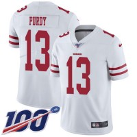 Nike San Francisco 49ers #13 Brock Purdy White Men's Stitched NFL 100th Season Vapor Limited Jersey