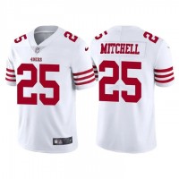 San Francisco San Francisco 49ers #25 Elijah Mitchell Whiite Nike Men's 2022-23 Limited Stitched NFL Vapor Untouchable Jersey