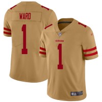 Nike San Francisco 49ers #1 Jimmie Ward Gold Men's Stitched NFL Limited Inverted Legend Jersey
