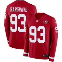 Nike San Francisco 49ers #93 Javon Hargrave Red Team Color Men's Stitched NFL Limited Therma Long Sleeve Jersey
