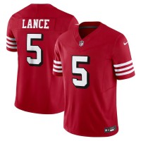 San Francisco San Francisco 49ers #5 Trey Lance Nike Men's Scarlet Vapor F.U.S.E. Limited Jersey Alternate