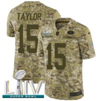 Nike San Francisco 49ers #15 Trent Taylor Camo Super Bowl LIV 2020 Men's Stitched NFL Limited 2018 Salute To Service Jersey