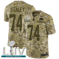 Nike San Francisco 49ers #74 Joe Staley Camo Super Bowl LIV 2020 Men's Stitched NFL Limited 2018 Salute To Service Jersey
