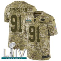 Nike San Francisco 49ers #91 Arik Armstead Camo Super Bowl LIV 2020 Men's Stitched NFL Limited 2018 Salute To Service Jersey