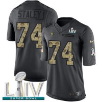 Nike San Francisco 49ers #74 Joe Staley Black Super Bowl LIV 2020 Men's Stitched NFL Limited 2016 Salute to Service Jersey