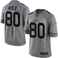Nike San Francisco 49ers #80 Jerry Rice Gray Men's Stitched NFL Limited Gridiron Gray Jersey