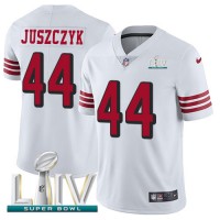 Nike San Francisco 49ers #44 Kyle Juszczyk White Super Bowl LIV 2020 Rush Men's Stitched NFL Vapor Untouchable Limited Jersey
